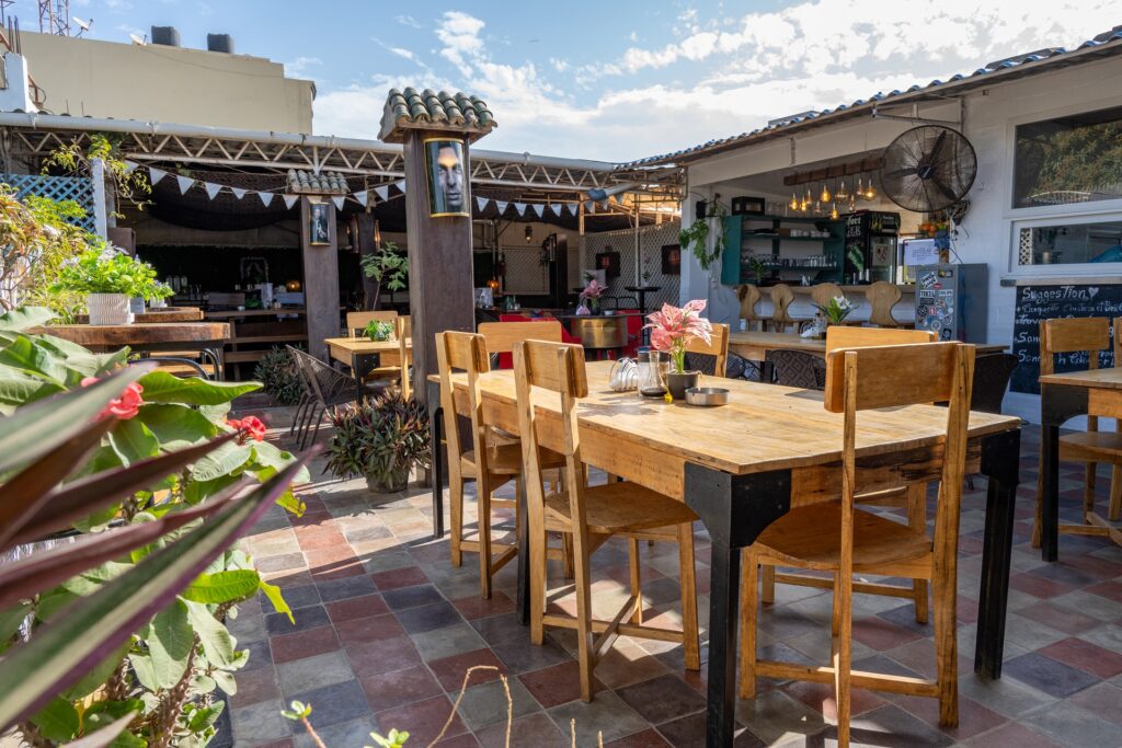 Terraço do restaurante do hotel Casa Mara em Dakar